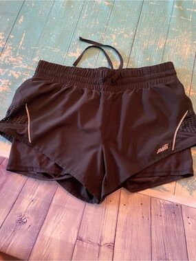 Avia Black Women's Athletic Shorts with Subtle Reflective Trim